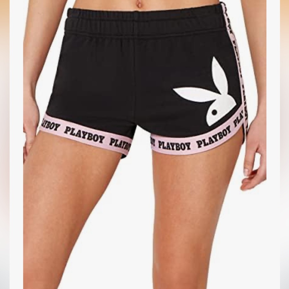 EUC Playboy Dolphin Shorts Black Logo Revolve Festival XS - Picture 2 of 11